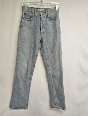 Agolde Jeans Womens 24 Light Wash Blue Denim 90’s High Rise Straight Size 24